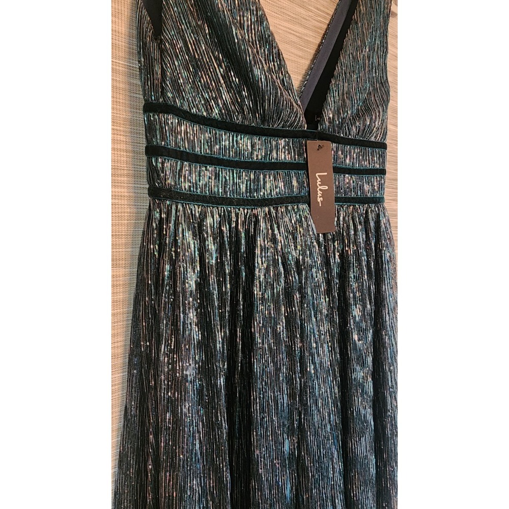 Lulus Smokeshow Teal Metallic Mini Dress‎ Size XS - Picture 8 of 12
